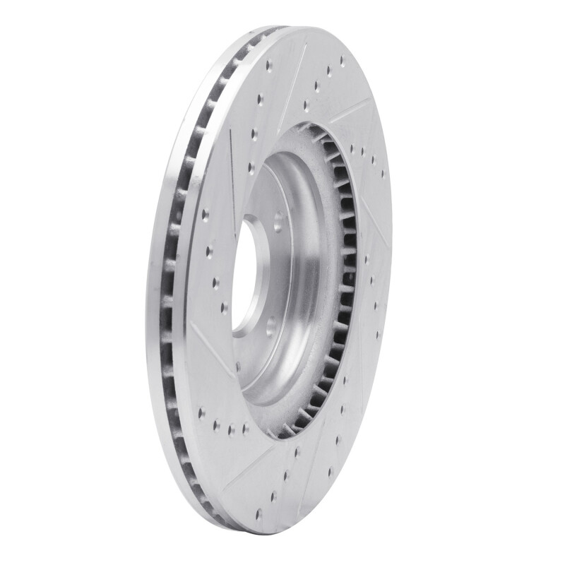 Hyundai Kona Brake Rotor (1) - Front Right - R1 Concepts - Drilled & Slotted - Silver - `15-`25